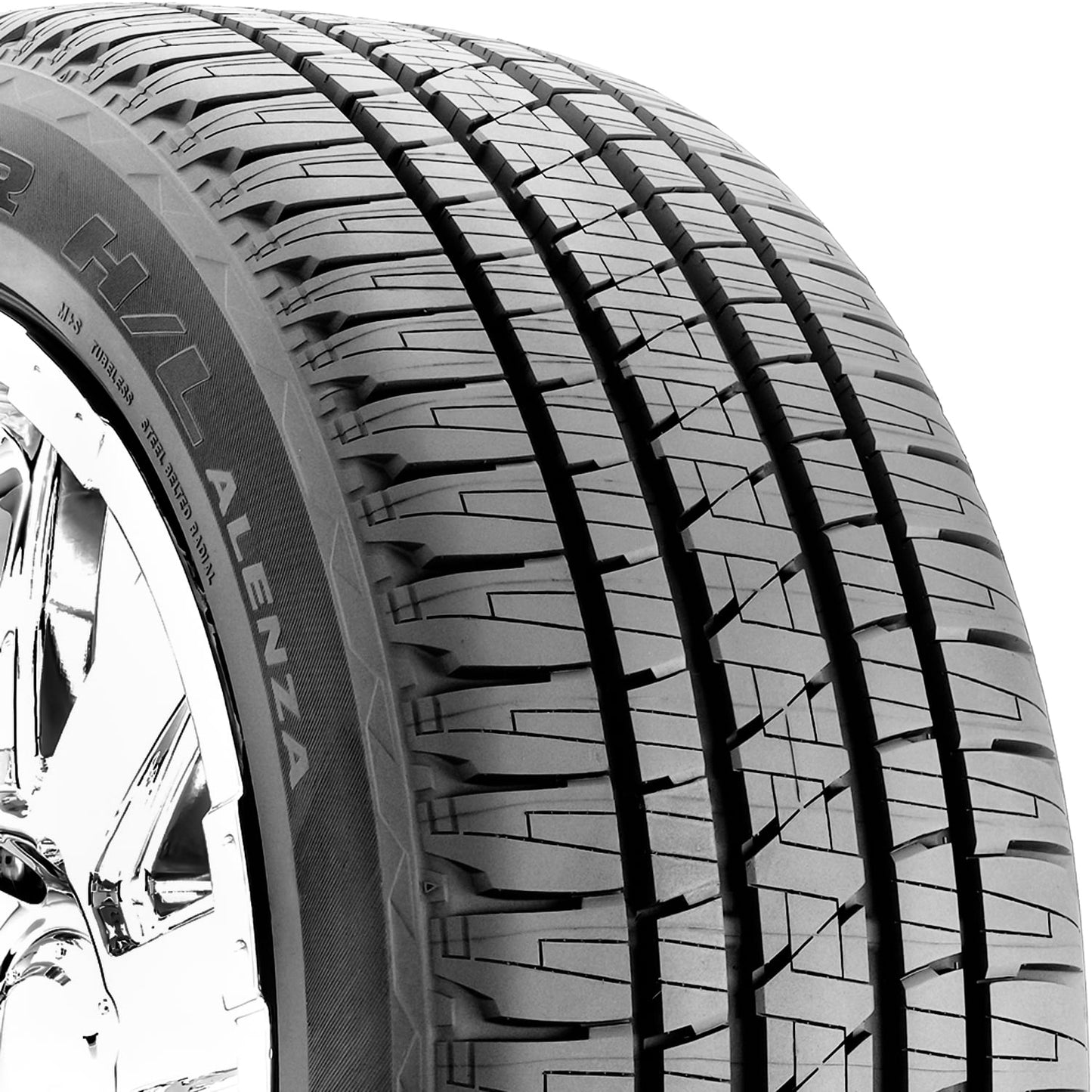 Set of 4 (FOUR) Bridgestone Dueler H/L Alenza 285/45R22 110H A/S All Season Tires Fits: 2017-18 Chevrolet Silverado 1500 High Country, 2015-16 Chevrolet Silverado 1500 LTZ